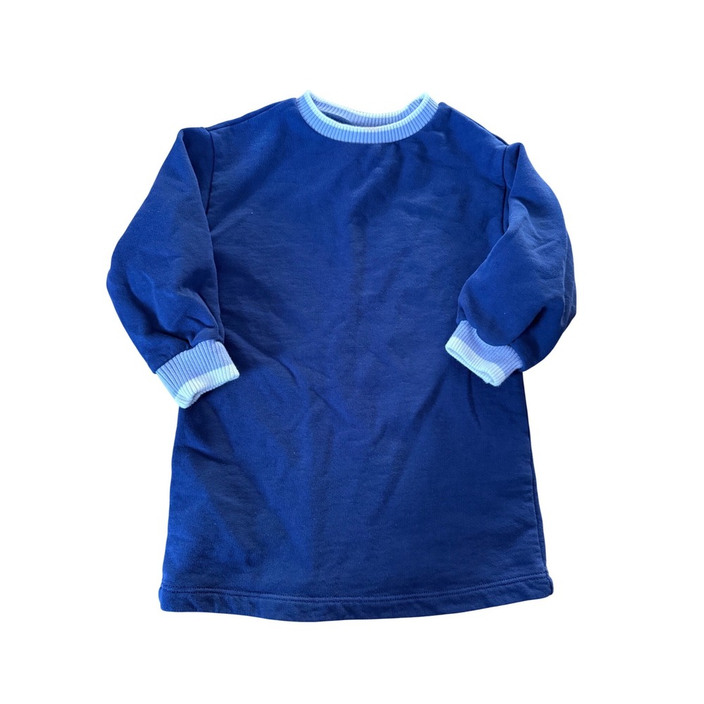 Hanna Andersson sweater dress navy blue and purple